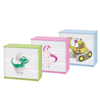   Babydreams komód, többféle dizájnnal, többféle színben (88-féle lehetséges kombináció!)