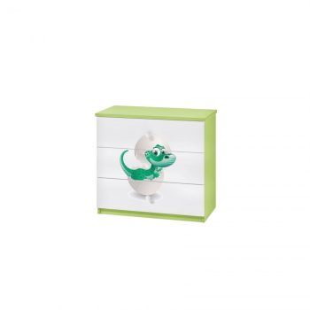 Babydreams komód dínós dizájnnal, szín: világoszöld