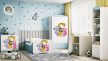 Babydreams gyerekágy állatkertes dizájnnal, méret: 140x70, szín: világoskék, matrac nélkül, ágyneműtartóval